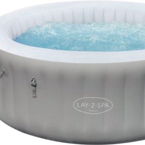 Bestway Lay-Z-spa Tahiti Jacuzzi Opblaasbaar - Rond Bubbelbad voor 2 tot 4 personen - Incl Pomp en Afdekzeil - Ø 180x66 cm - Kleur Grijs