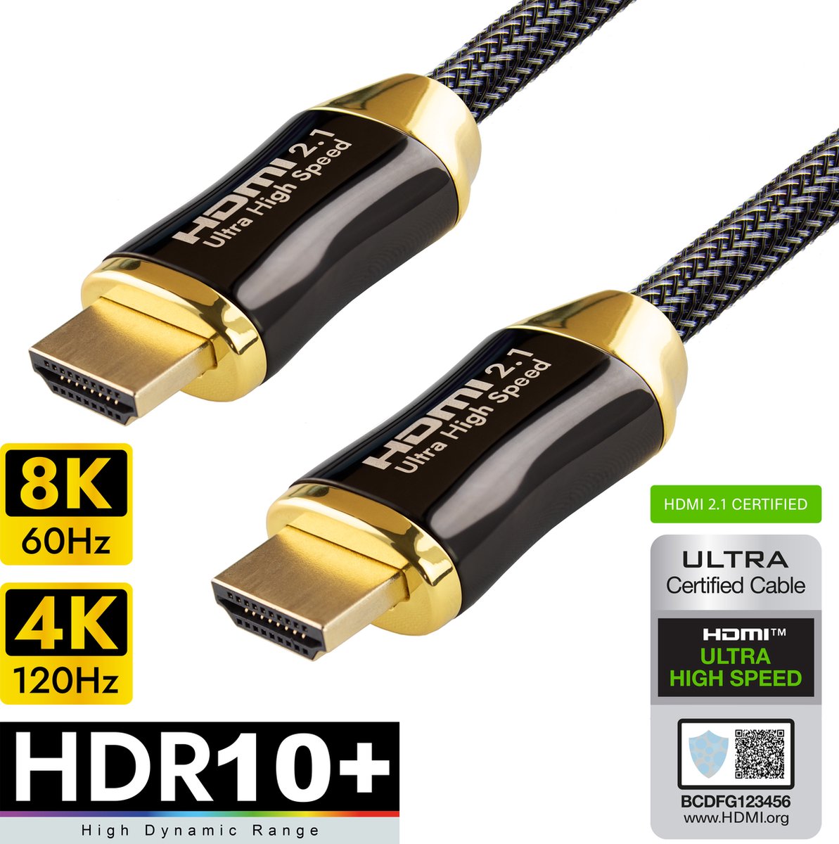 Qnected® HDMI 2.1 kabel 2 meter - 4K@120Hz, 4K@144Hz, 8K@60Hz - HDR10+, Dolby Vision - eARC review Qnected® HDMI 2.1 kabel 2 meter - 4K@120Hz, 4K@144Hz, 8K@60Hz - HDR10+, Dolby Vision - eARC review
