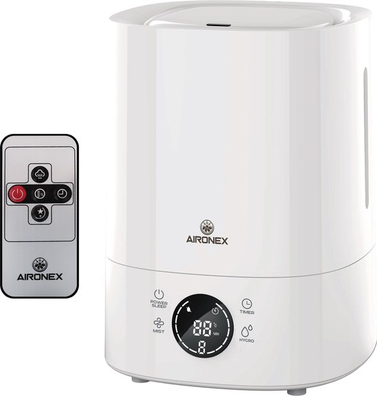 Aironex luchtbevochtiger 6 liter topfill voor grote woonkamer