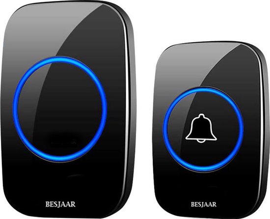 Besjaar draadloze deurbel ontvanger op batterijen IP44 waterdicht zwart