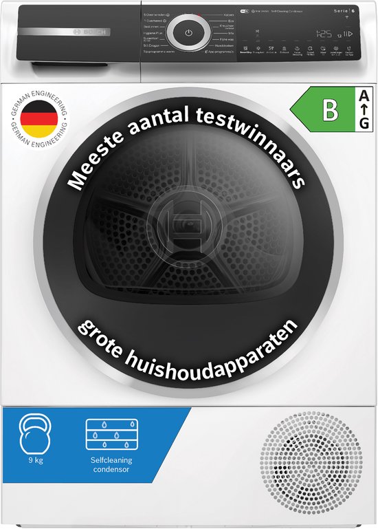 Bosch WQH246CLNL Serie 6 energiezuinige warmtepompdroger 9 kg