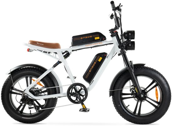 Engwe M20 elektrische fatbike dubbele accu 20 inch 250W 7 versnellingen 150km wit