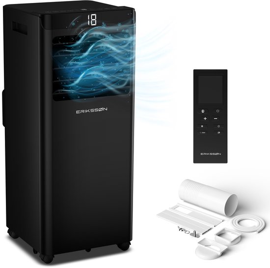 Erikssøn Mobiele Airco 10000 BTU 4-in-1 zwart ventilator ontvochtiger