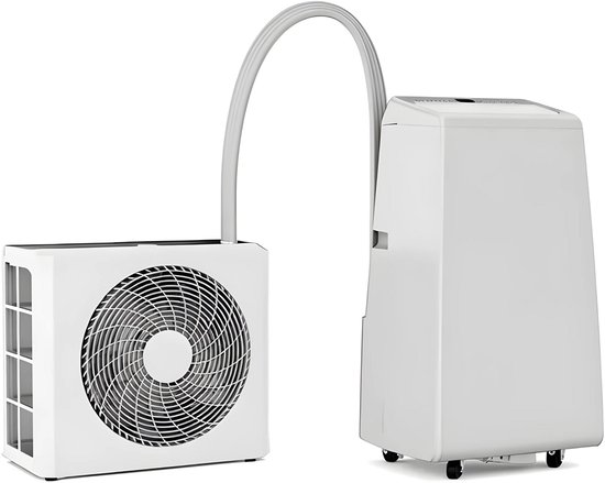 Evolar Mobiele Split Airco zonder Afvoerslang EVO-SAP12CHW met 12000 BTU koelen verwarmen ontvochtigen en wifi