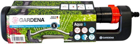 GARDENA zwenksproeier Aqua S tuinsproeier voor 90 tot 220 vierkante meter oranje