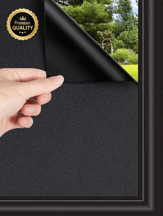 GoldStandard verduisteringsdoek raamfolie zelfklevend zonwering 90x200cm zwart