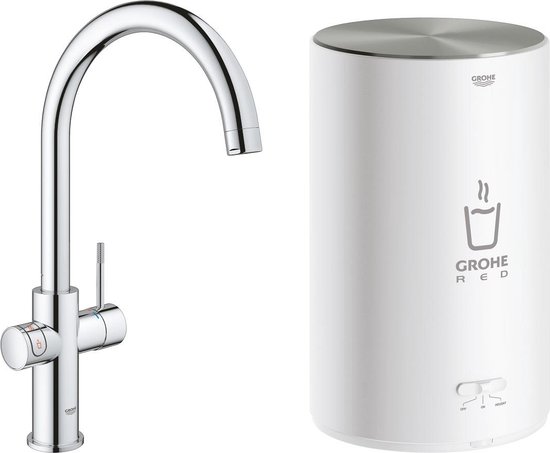 GROHE Red kokendwaterkraan C-uitloop met 4 liter boiler chroom