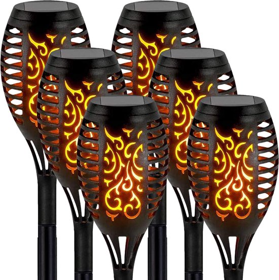 Homelle Solar Tuinfakkels 6 stuks padverlichting buitenverlichting