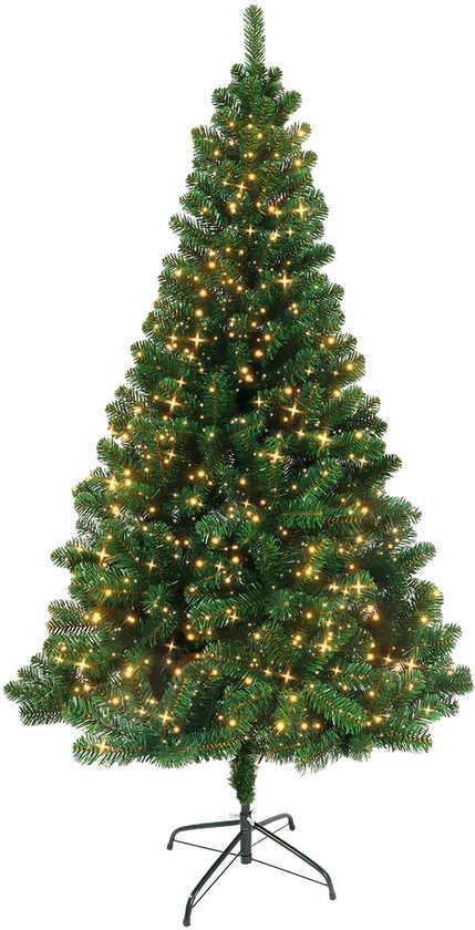 Infinity Goods 240 cm kunstkerstboom met LED-verlichting groen voor hoge ruimte