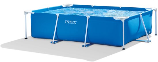 Intex Metal Frame rechthoekig opzetzwembad 220 bij 150 bij 60 cm voor de tuin
