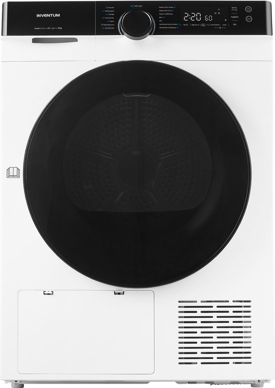 Inventum VDW8030W energiezuinige warmtepompdroger 8 kg met UV-licht wit