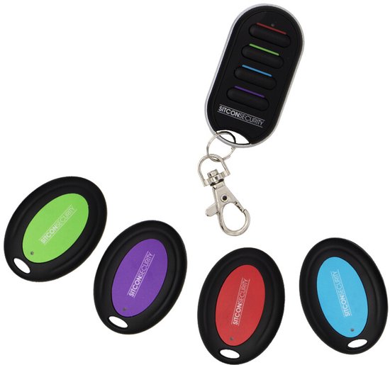 Keyfinder set met 4 sleutelzoekers en draadloze locator