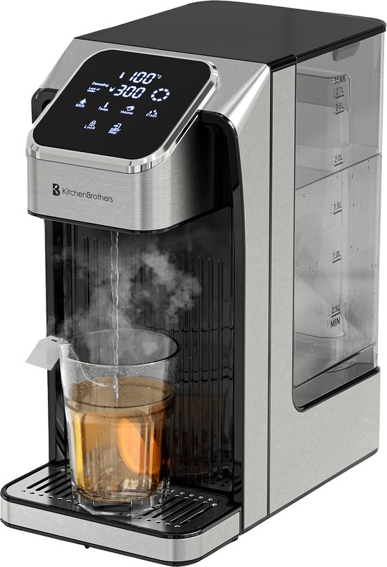 KitchenBrothers heetwaterdispenser 2,7 liter met touch display en acht standen