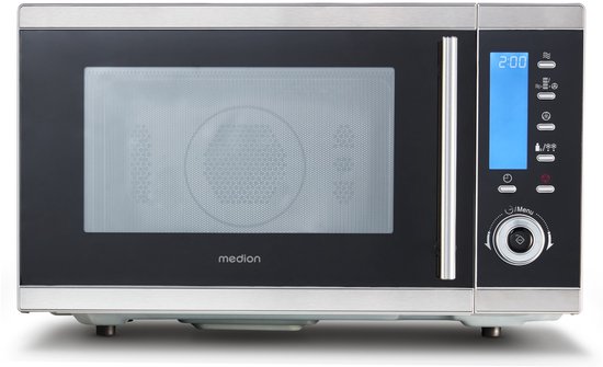 MEDION MD 15501 combimagnetron 4-in-1 25 liter grill en hetelucht zilver