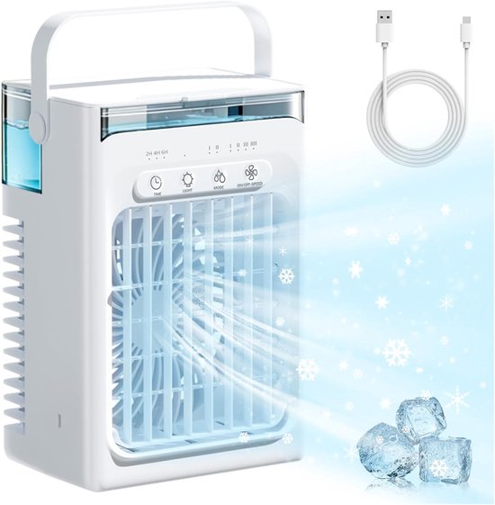 Mobiele airco 3-in-1 700ml wit zonder afvoerslang oscillatie 2 miststanden slaapstand