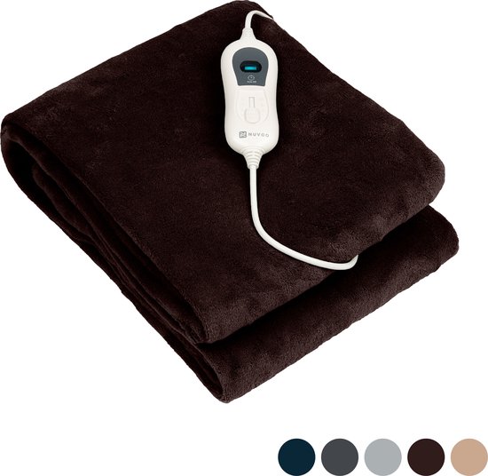 Nuvoo elektrische bovendeken XXL 2 persoons fleece automatische uitschakeling