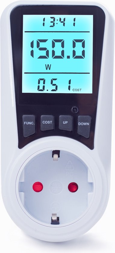 SEC24 KWH230 energiemeter met led-verlicht display voor het stopcontact