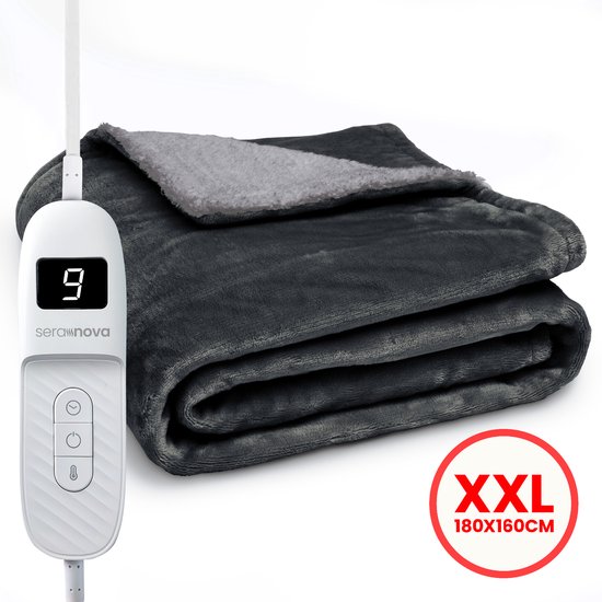 Seranova elektrische deken XXL 2 persoons warmtedeken fleece sherpa