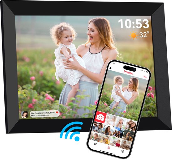 Siltcon digitale fotolijst met wifi 10.1 inch HD Frameo app 16GB