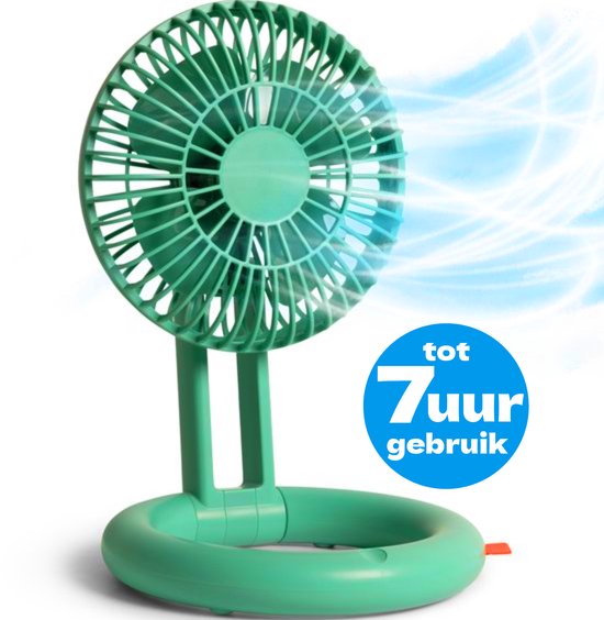 Silvergear draadloze USB tafelventilator opvouwbaar wit op bureau