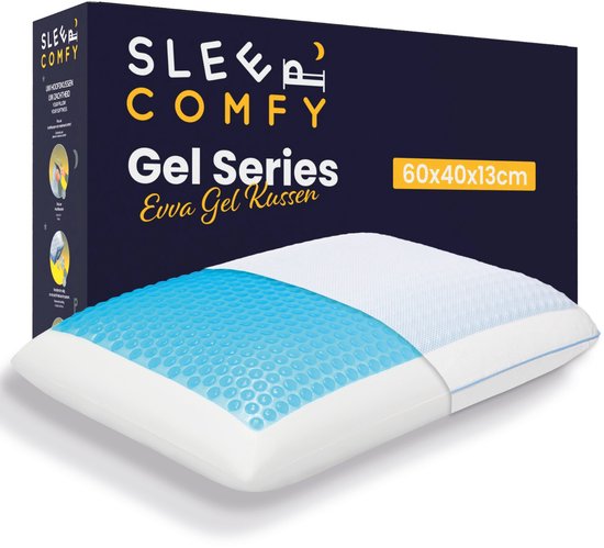 Sleep comfy gel traagschuim hoofdkussen verkoelend koelgel