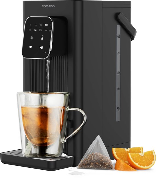 Tomado TWD2503B heetwaterdispenser 2,5 liter met digitaal display en waterfilter