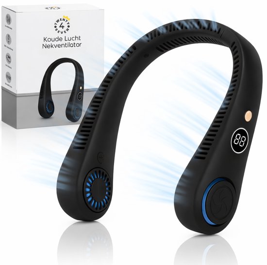 Twenty4seven Nek Ventilator zwart compact draagbaar mini hangventilator met koeling