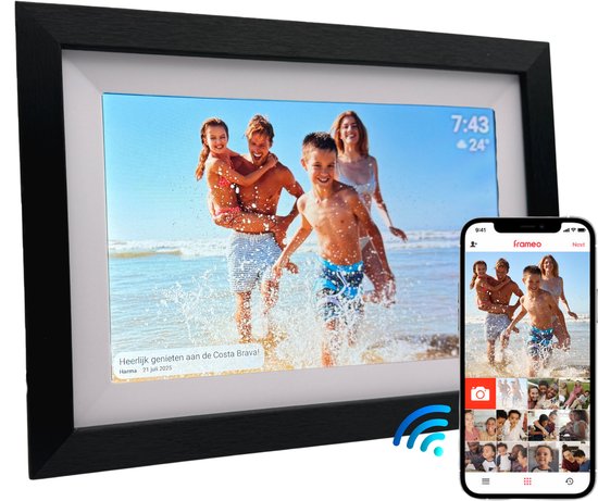 UMBRION digitale fotolijst zwart hout Frameo 10.1 inch 32 GB